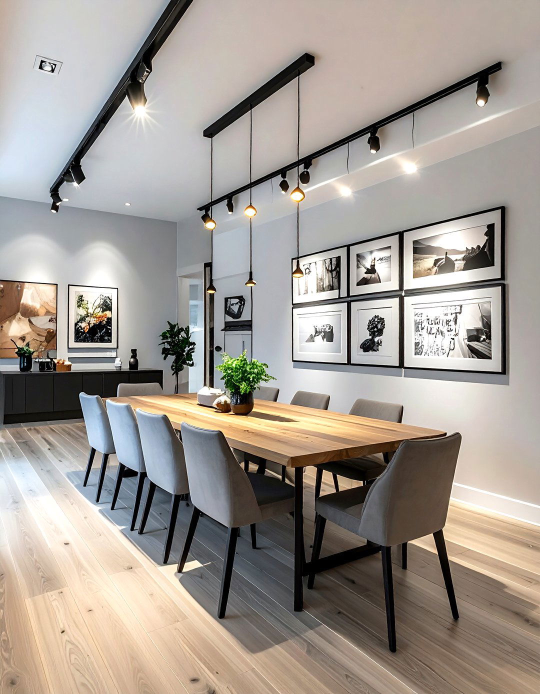 Track lighting for dining room - 30 dining room accent lighting ideas