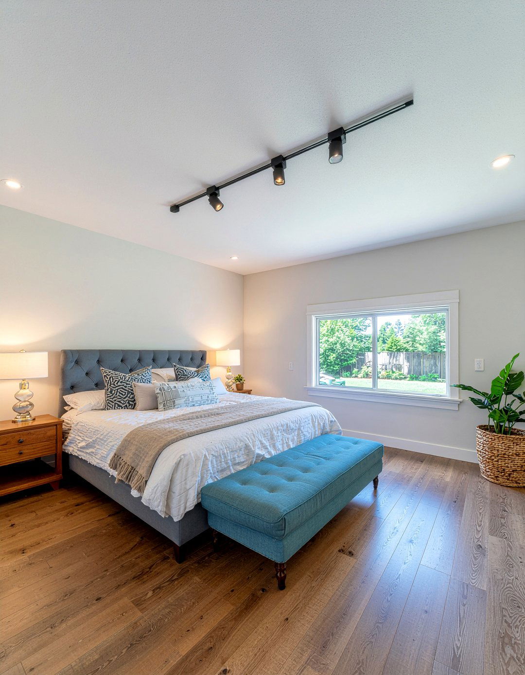 Track lighting for high ceiling bedroom - 30 bedroom track lighting ideas