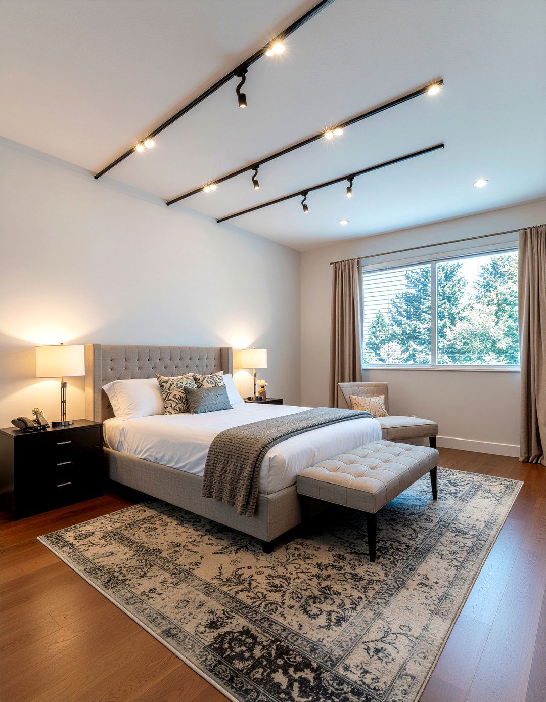 Track lighting for master bedroom - 30 bedroom track lighting ideas