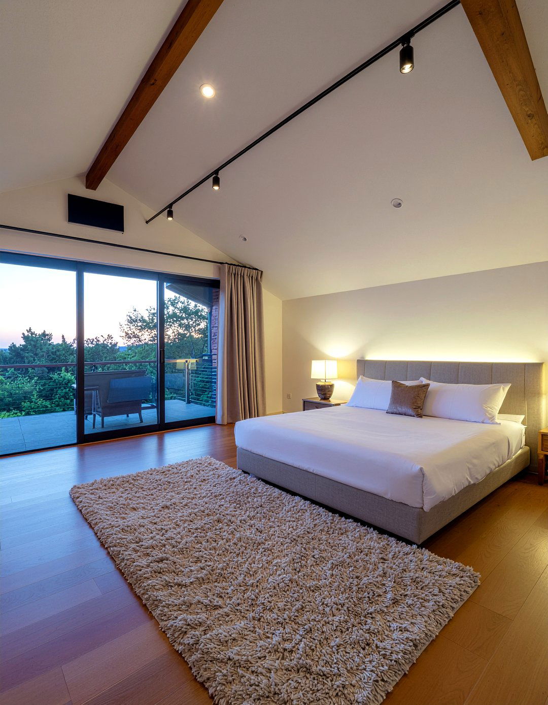 Track lighting for vaulted ceiling bedroom - 30 bedroom track lighting ideas