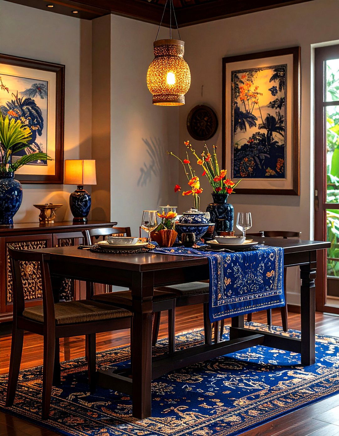 Traditional Batik Decor - 30 Indonesian dining room ideas