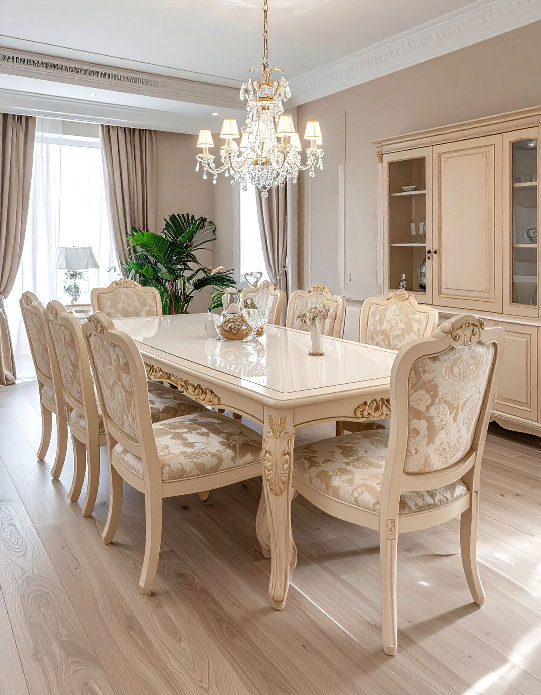 Traditional Beige Dining Set - 30 beige dining room furniture ideas