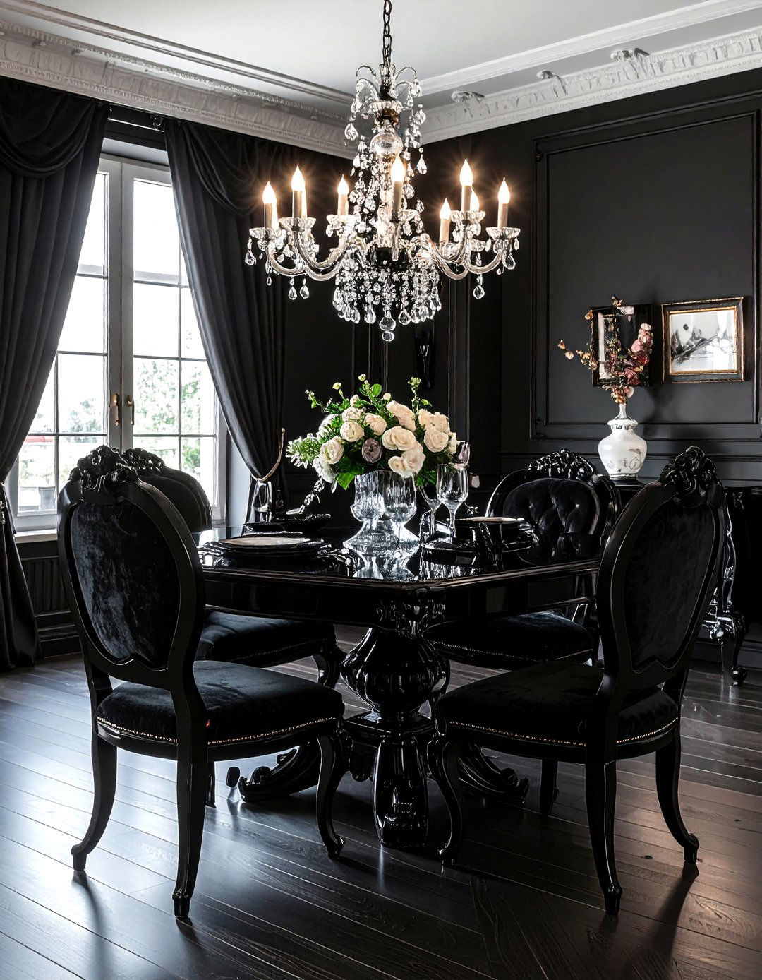Traditional Black Dining Room - 30 black dining room ideas