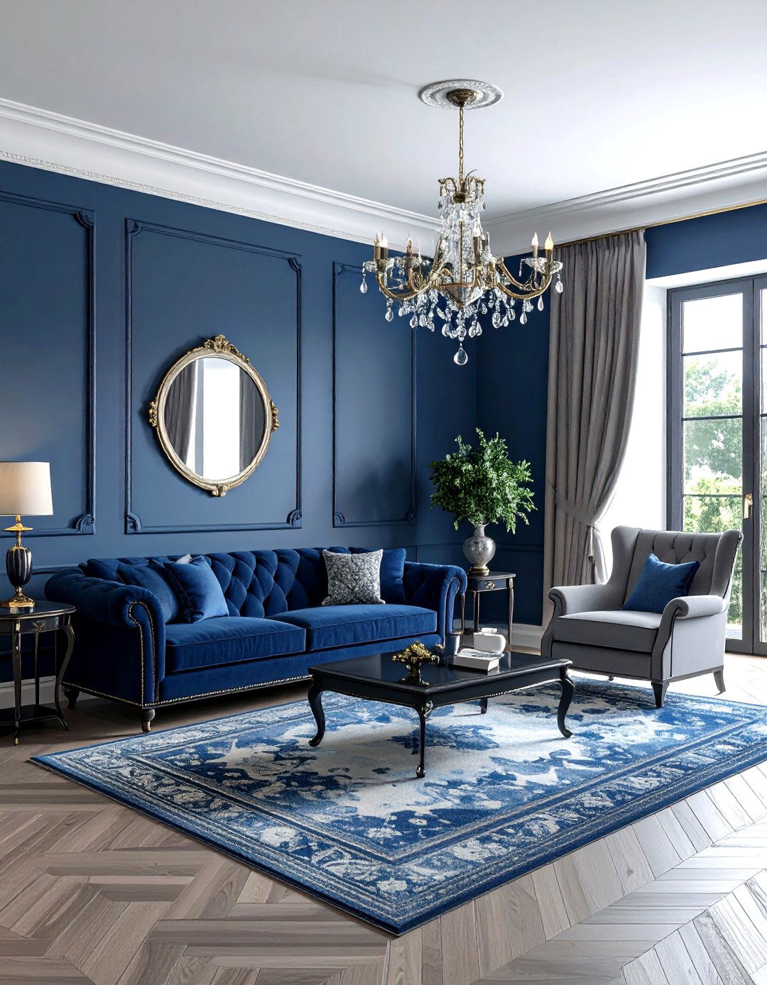 Traditional Blue And Gray Living Room - 30 blue and gray living room ideas