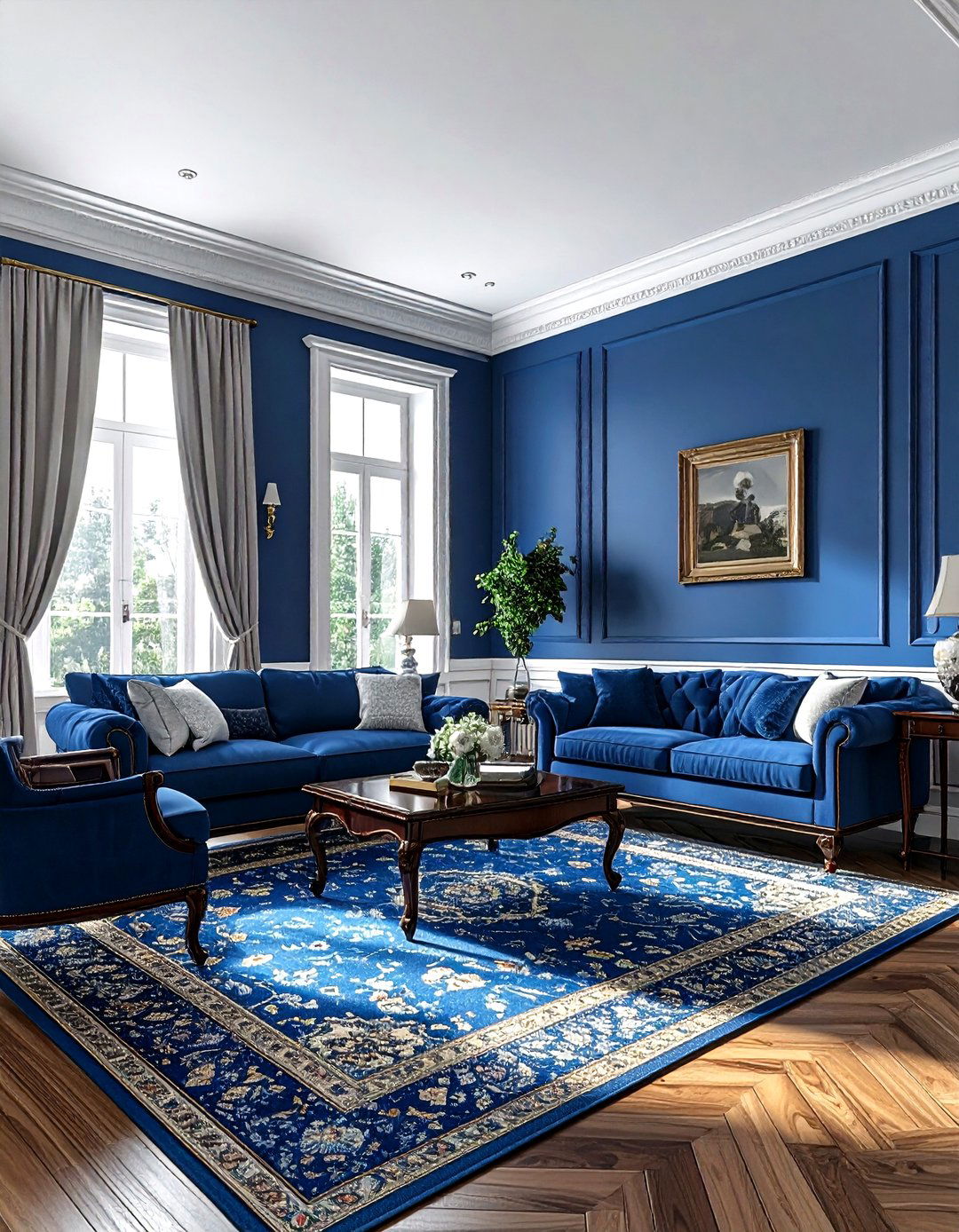 Traditional Blue Living Room - 30 blue living room decor ideas