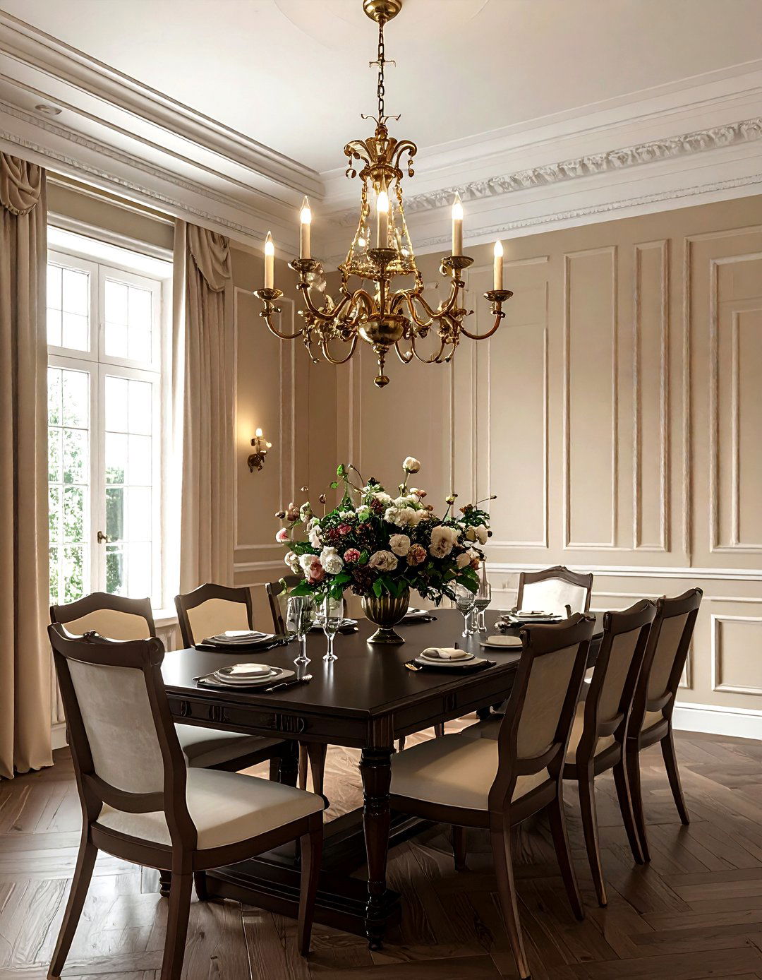 Traditional Brass Chandelier - 30 dining room lighting design