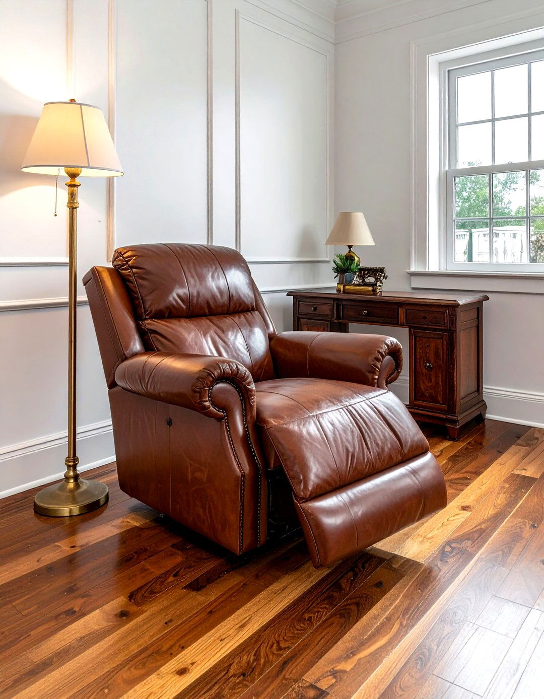 Traditional Brown Leather Recliner - 30 living room recliner ideas