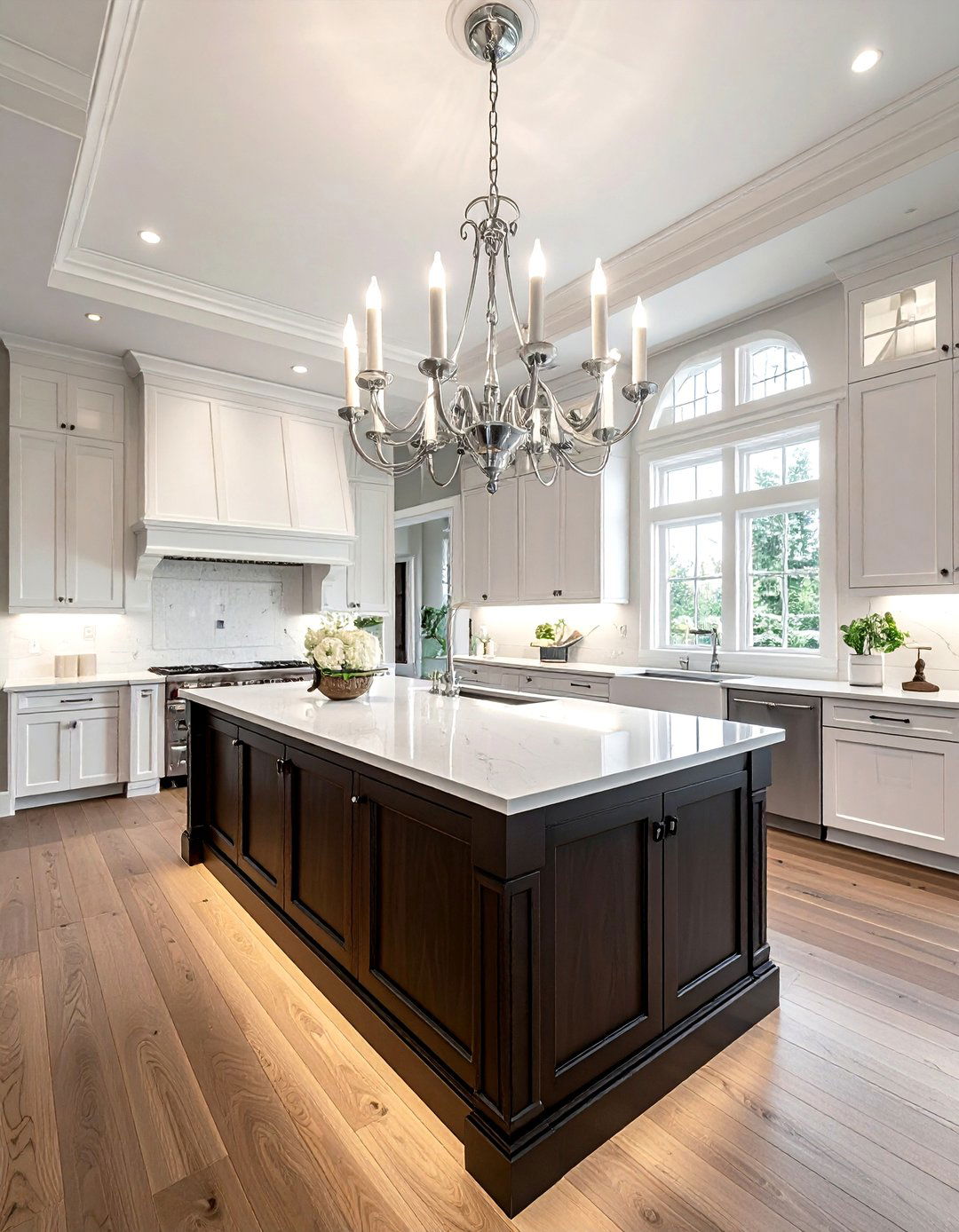 Traditional Candle Style Chandelier - 30 kitchen chandelier ideas