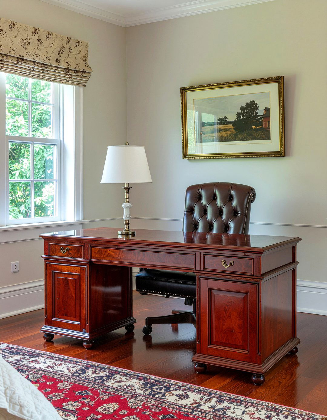 Traditional Cherry Wood Desk - 30 bedroom desk with drawers