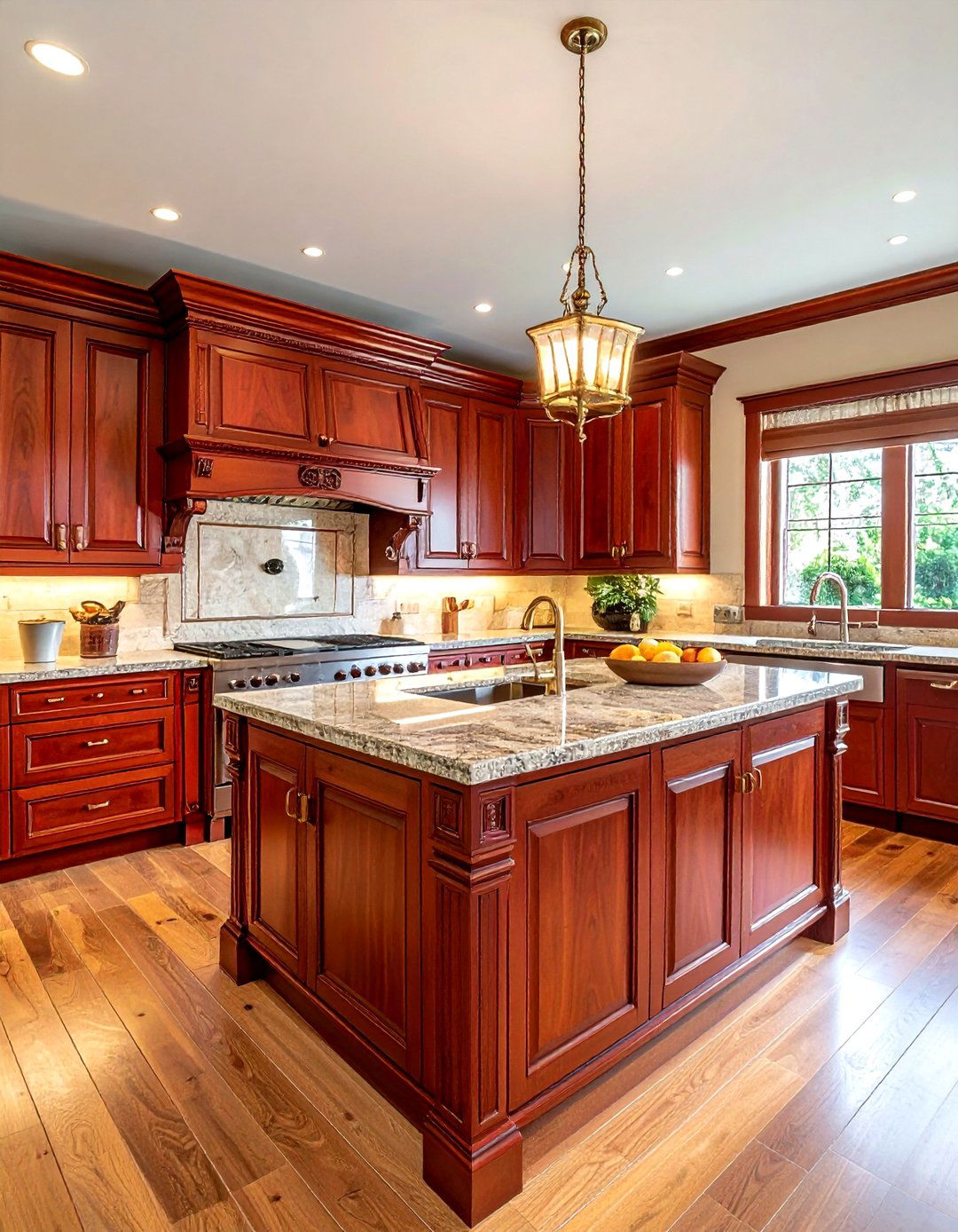 Traditional Cherry Wood Kitchen - 30 wood kitchen ideas