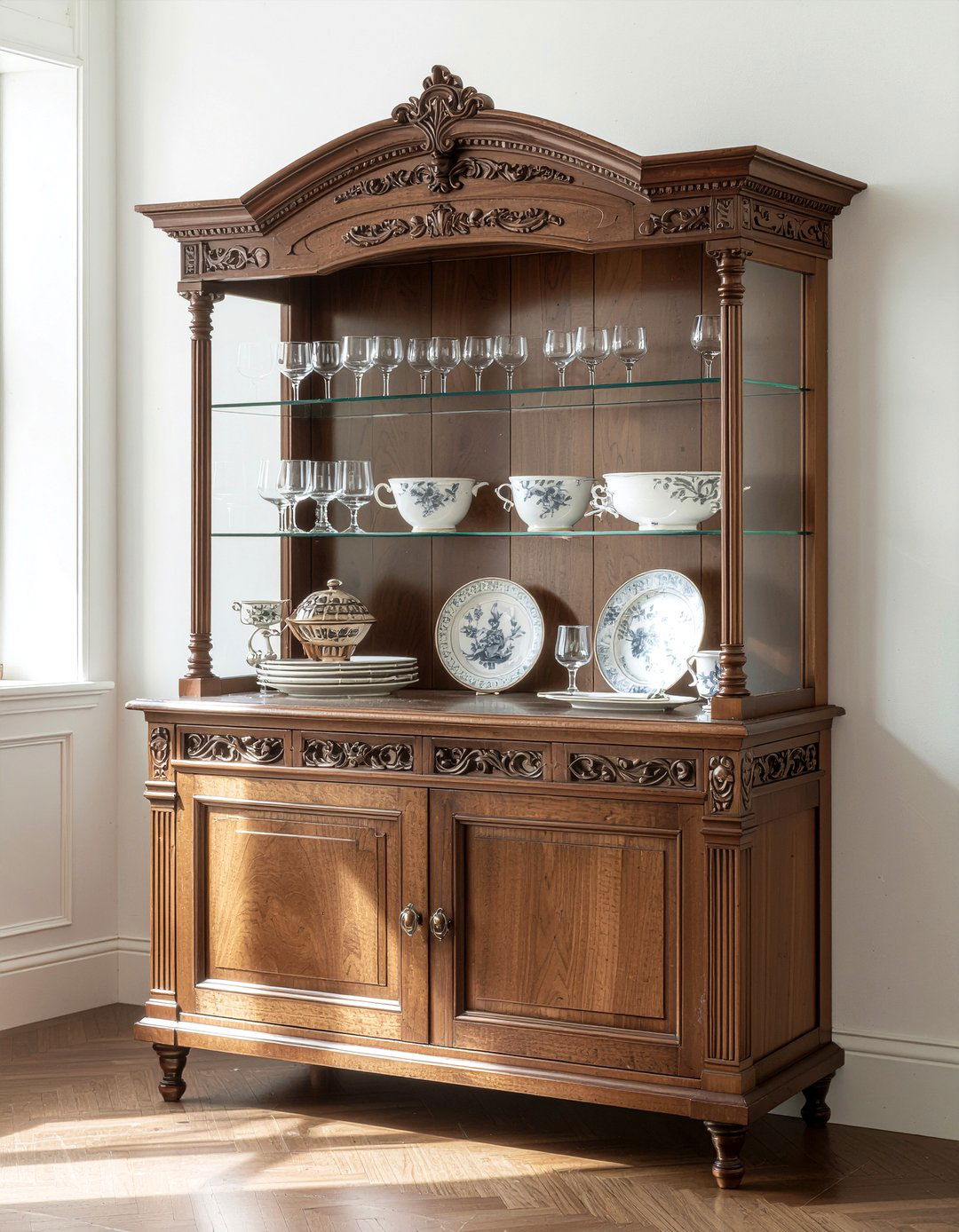 Traditional China Hutch - 30 dining room organization ideas