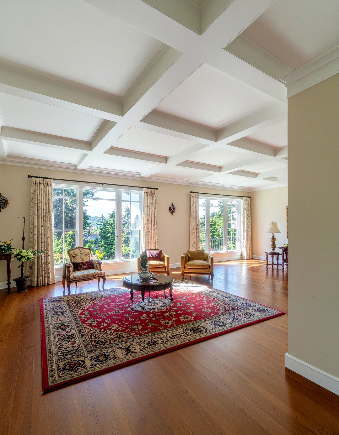 Traditional Coffered Vault - 30 living room vaulted ceiling ideas