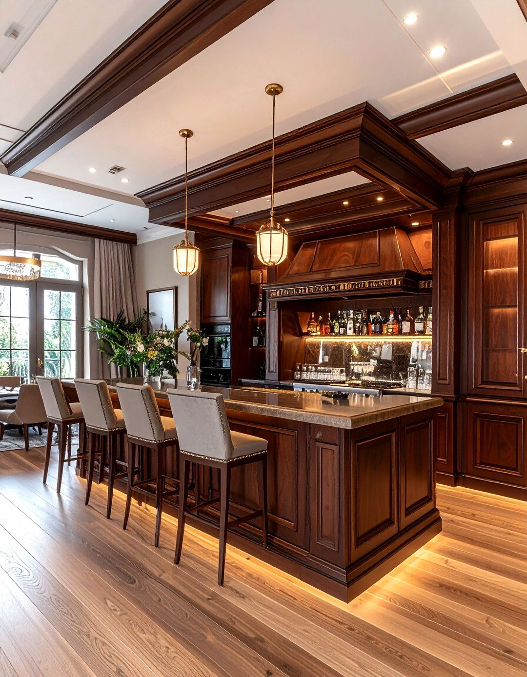 Traditional Crown Molding Bar - 30 dining room built-in bar ideas