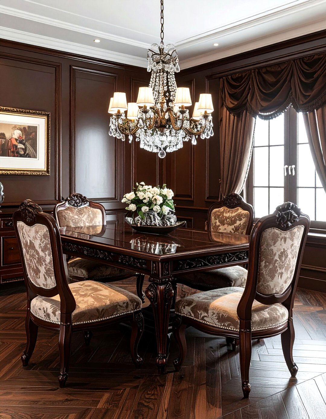 Traditional Dark Brown Dining Room - 30 chocolate dining room ideas
