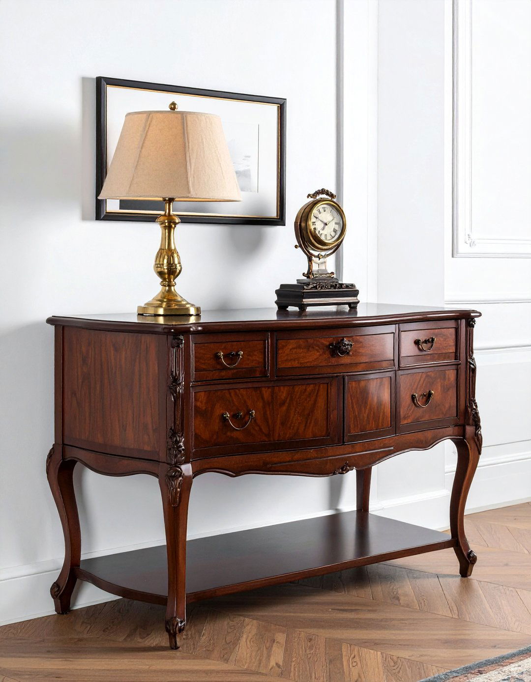 Traditional Dark Wood Console - 30 living room hallway table ideas