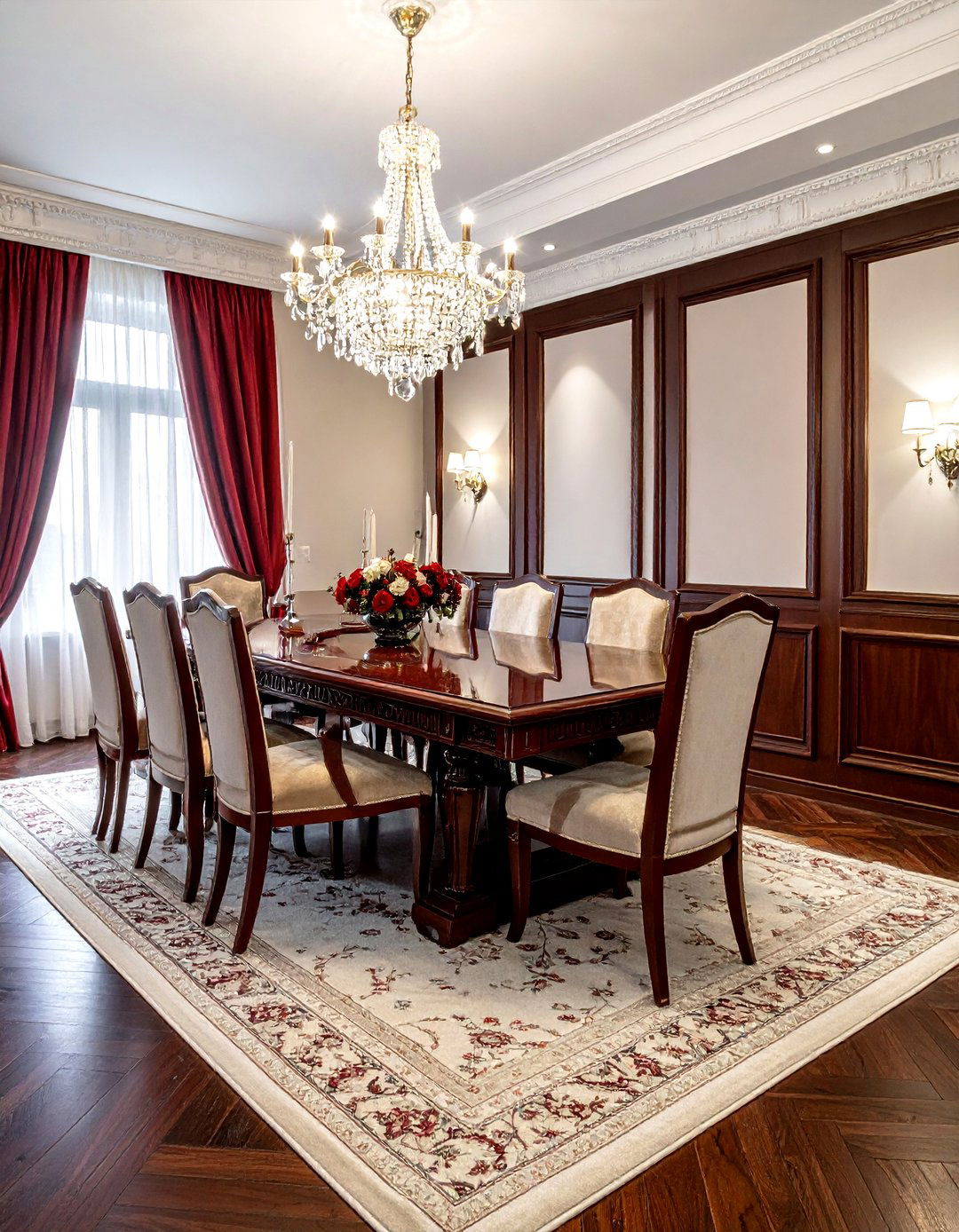 Traditional Dark Wood Dining Room - 30 warm brown dining room ideas