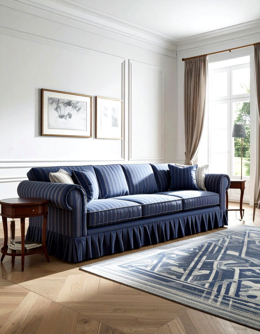 Traditional English Roll Arm Slipcover - 30 living room slipcovered sofa ideas