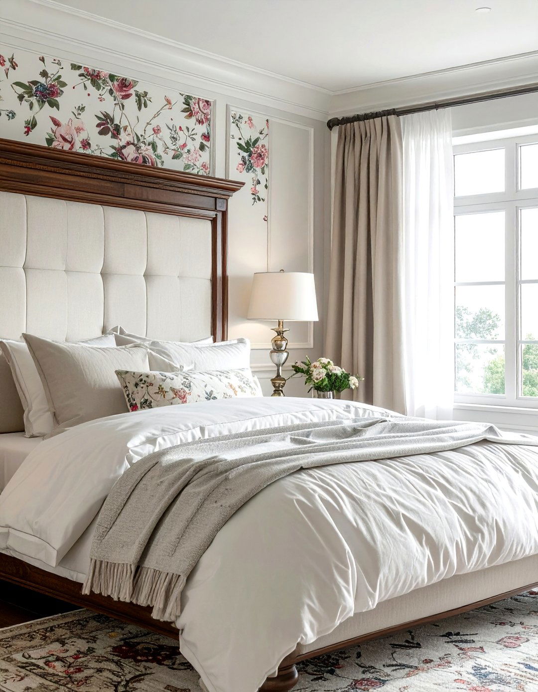 Traditional Fabric Shade Sconce - 30 bedroom sconce ideas