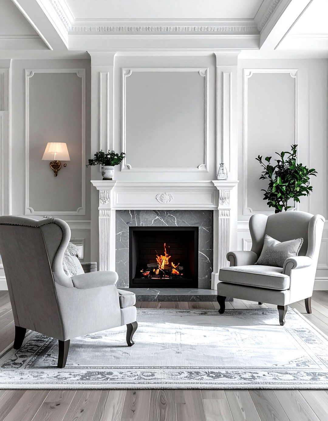 Traditional Gray And White - 30 gray and white living room ideas