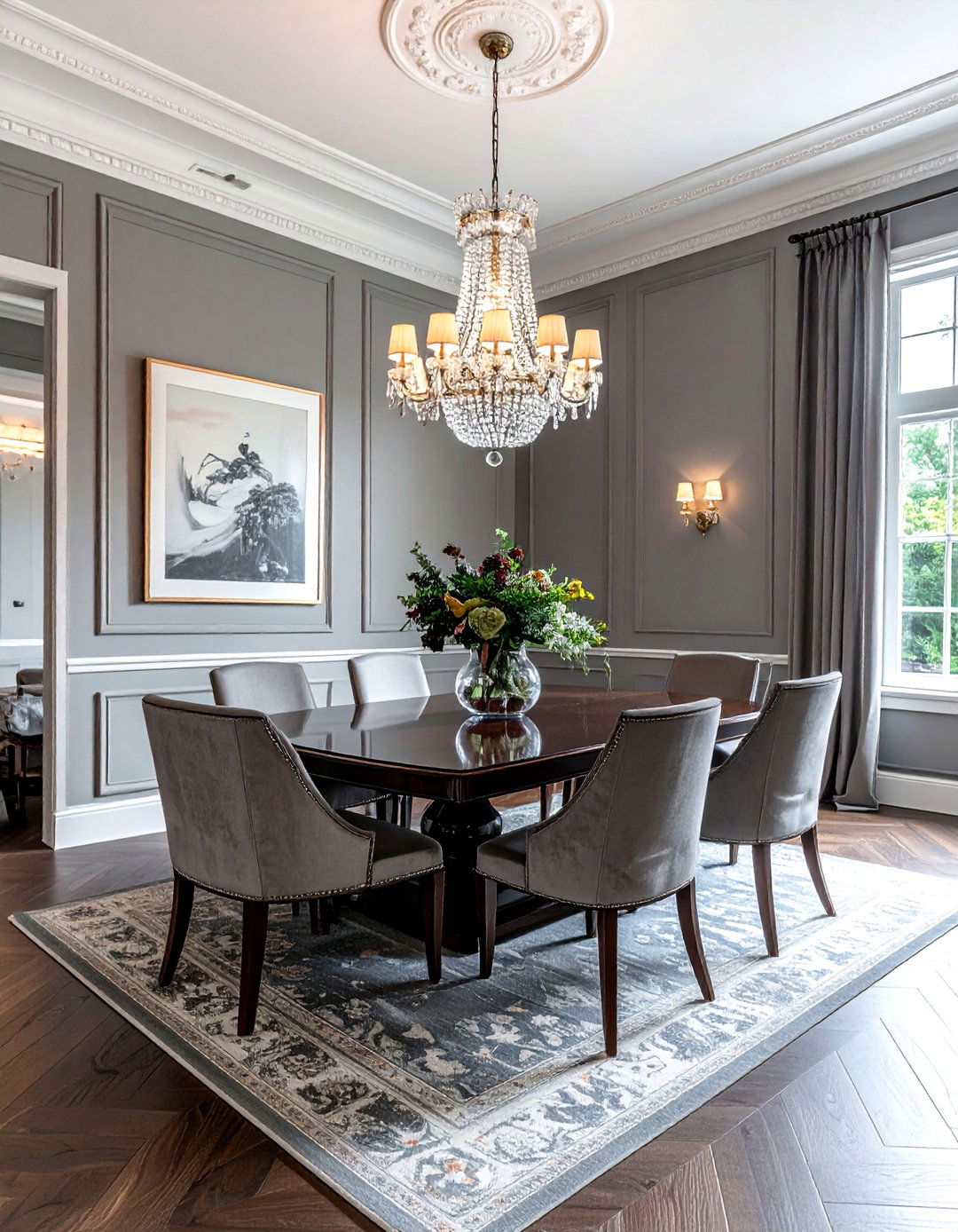 Traditional Gray Dining Room - 30 gray dining room decor ideas