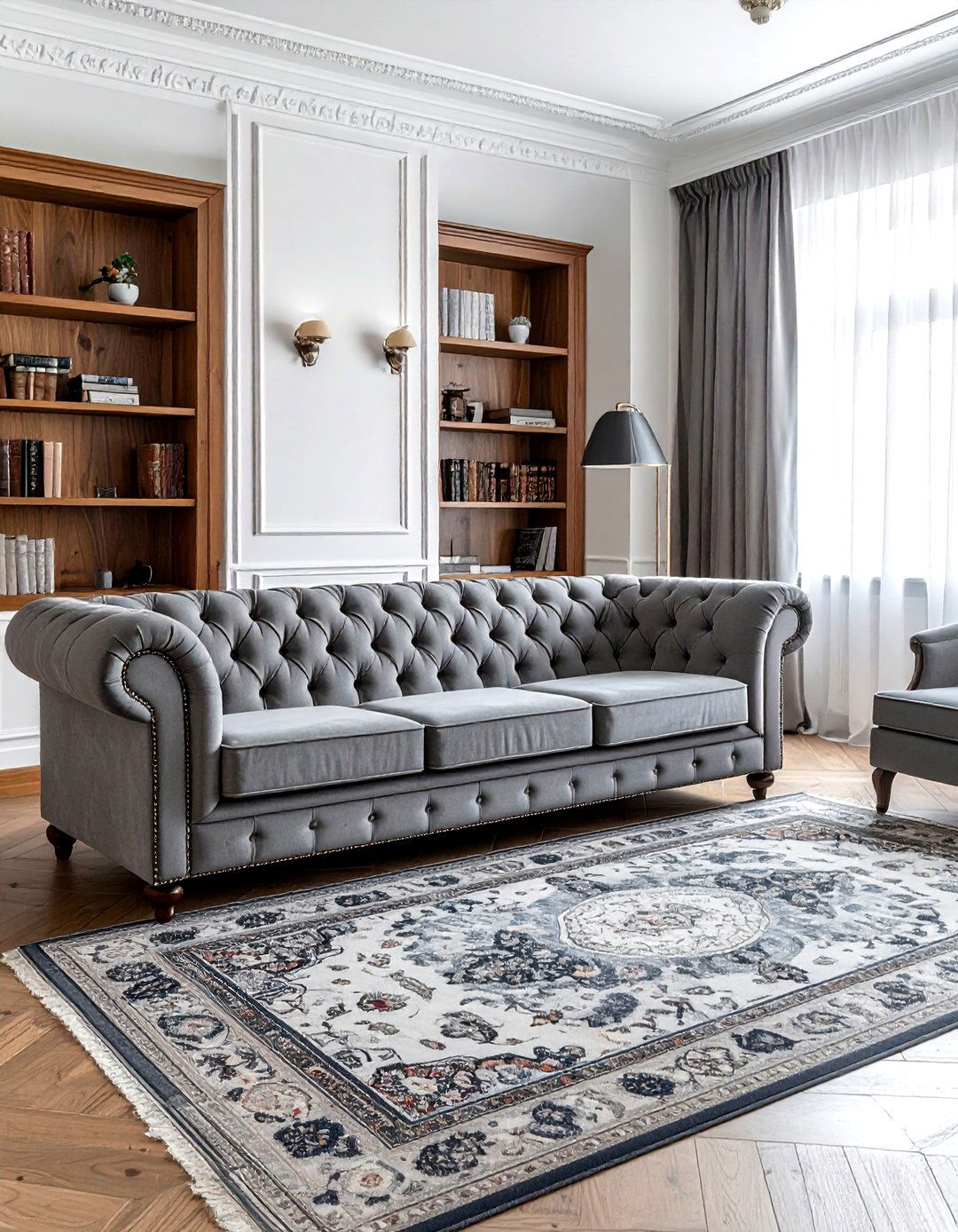 Traditional Gray Tufted Furniture - 30 gray living room furniture ideas