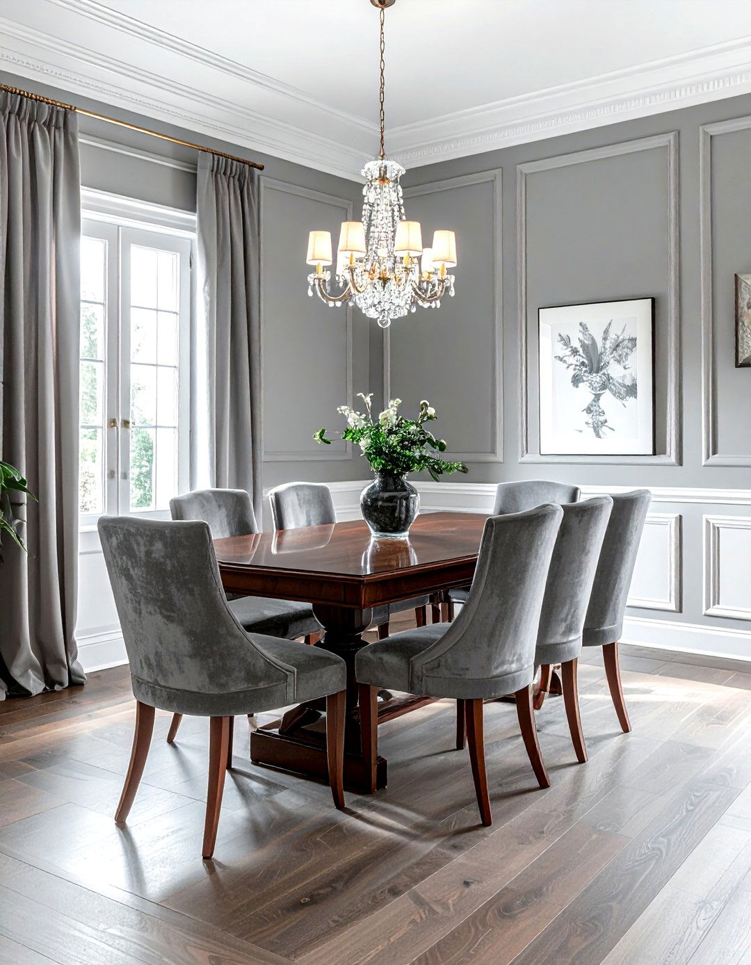 Traditional Grey Dining Room - 30 grey dining room design ideas