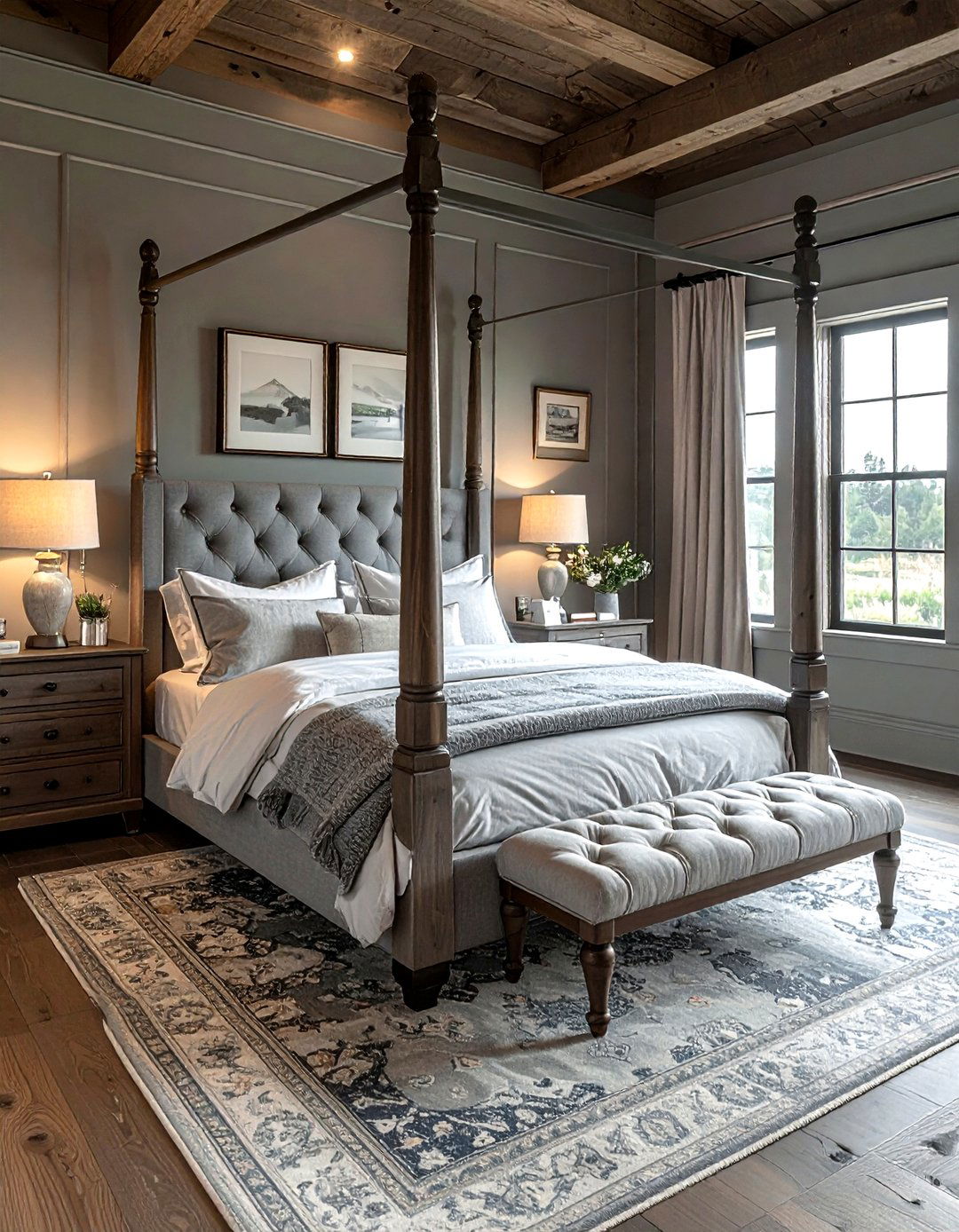 Traditional Grey Farmhouse Bedroom - 30 farmhouse grey bedroom ideas
