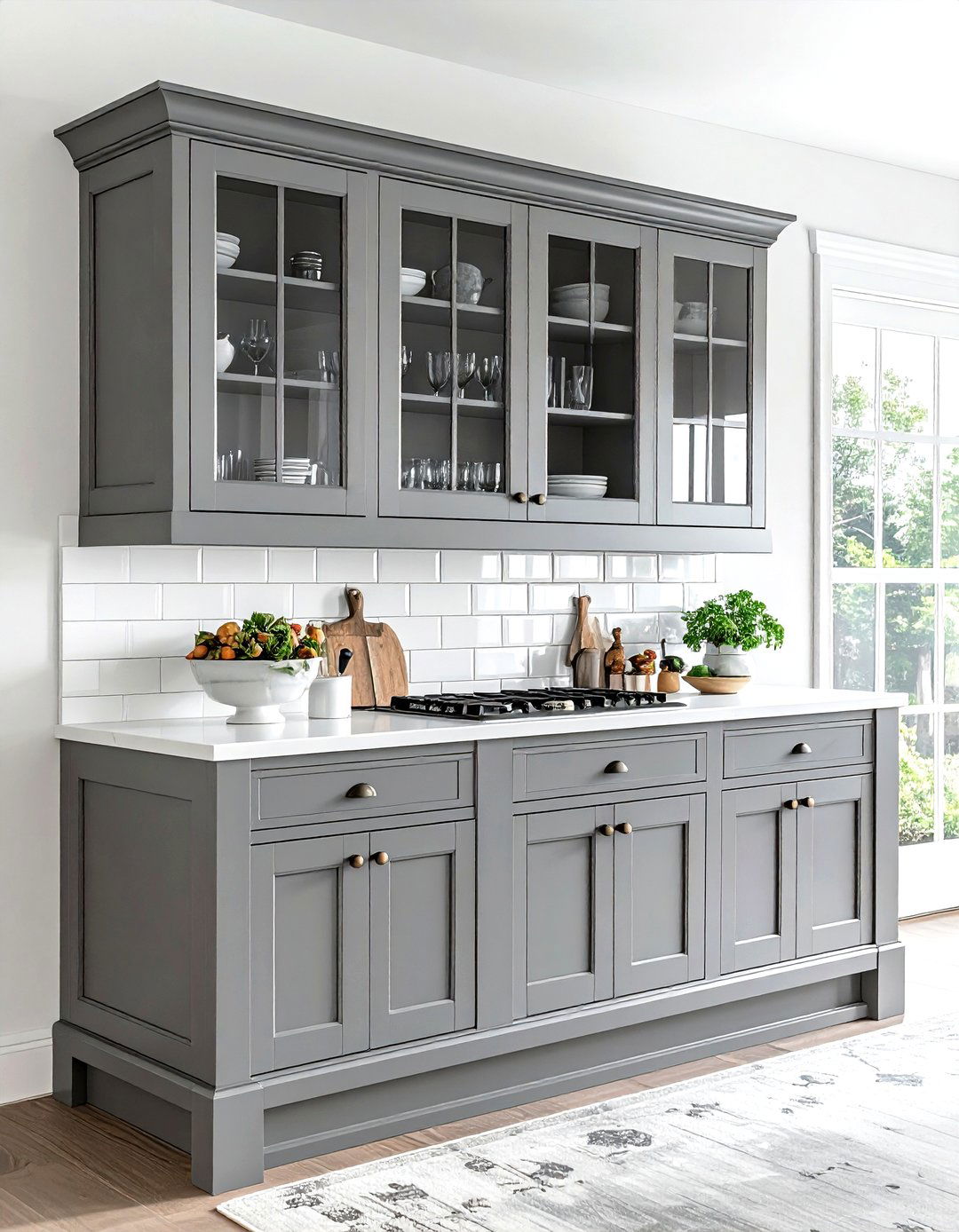 Traditional Grey Kitchen Hutch - 30 grey kitchen furniture ideas