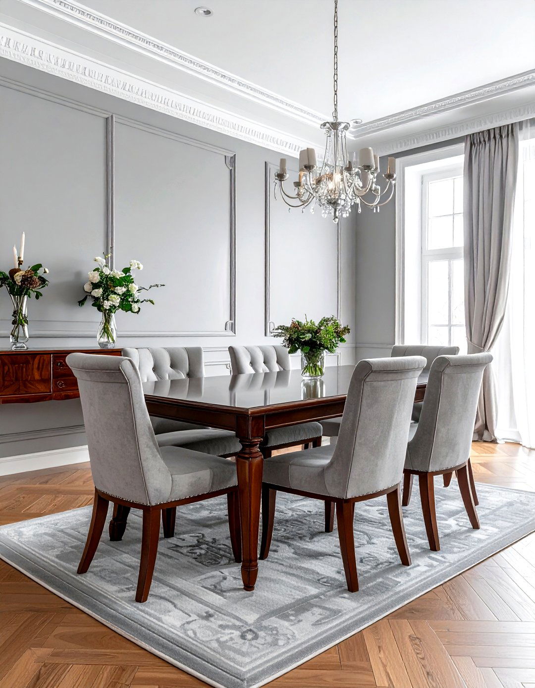 Traditional Light Gray Dining Room - 30 light gray dining room ideas