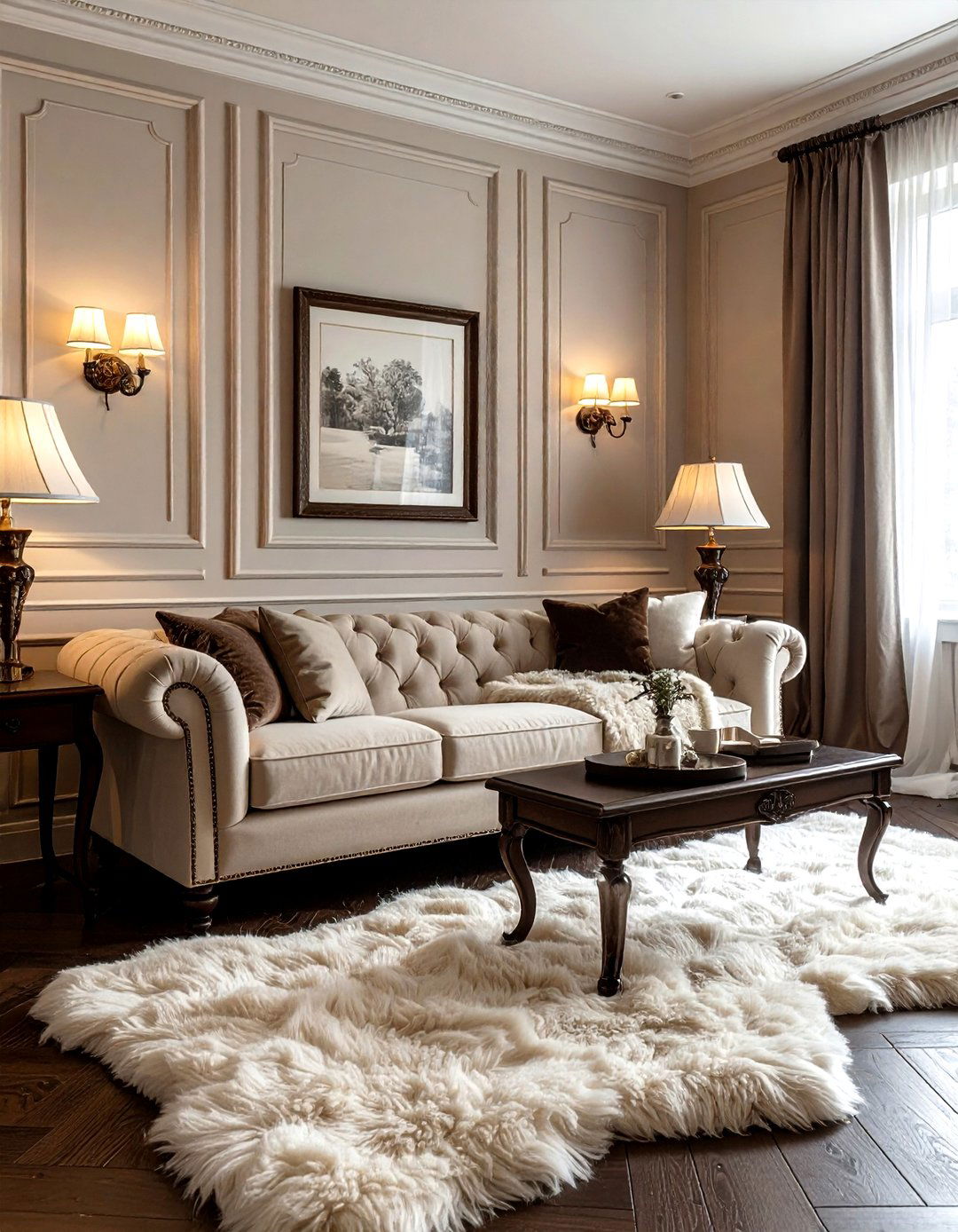 Traditional Living Room Sheepskin - 30 sheepskin living room ideas