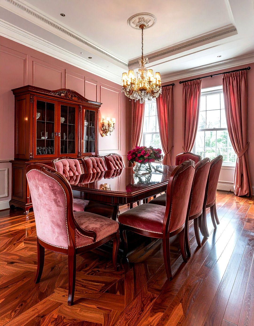 Traditional Mahogany Dining Room - 30 wood dining room ideas