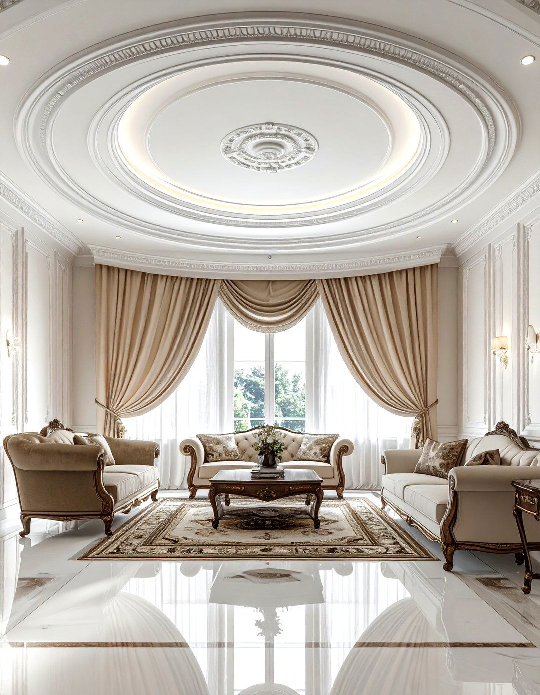 Traditional Molding Barrel Ceiling - 30 living room barrel ceiling ideas