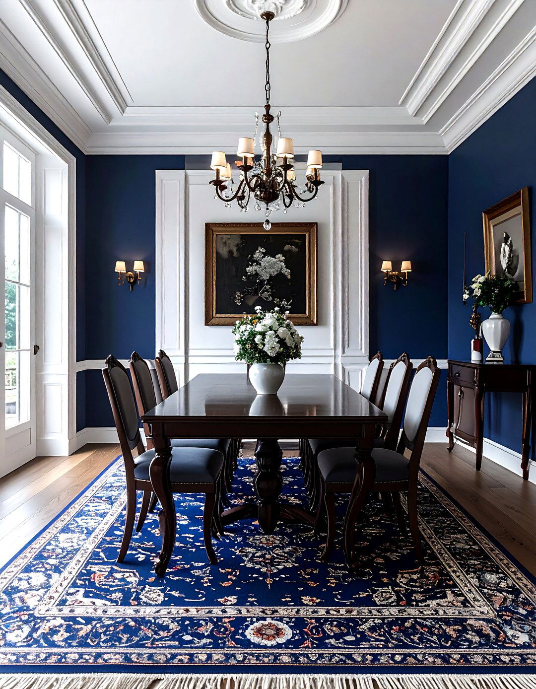 Traditional Navy And White - 30 navy and white dining room ideas