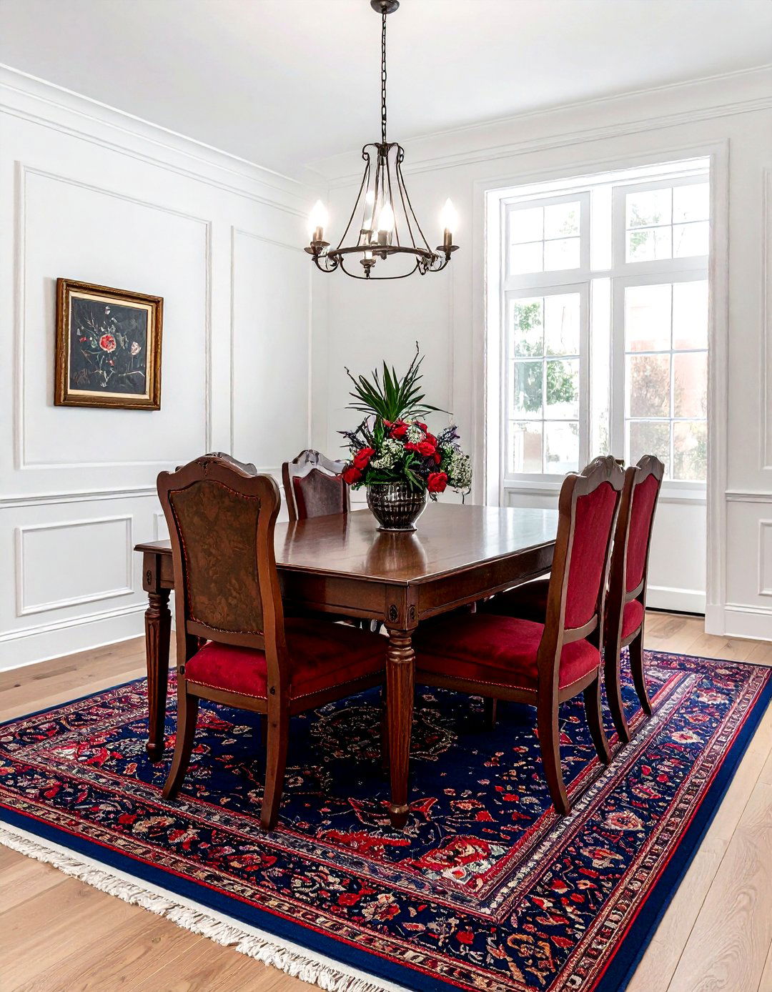 Traditional Navy Dining Room Oriental Rug - 30 dark navy dining room ideas