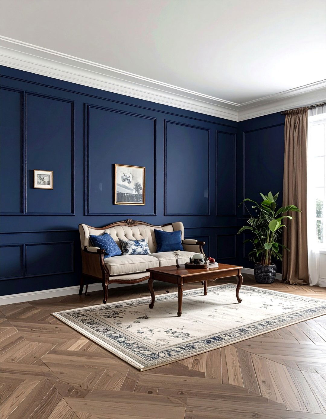 Traditional Navy Wainscoting - 30 traditional navy bedroom ideas