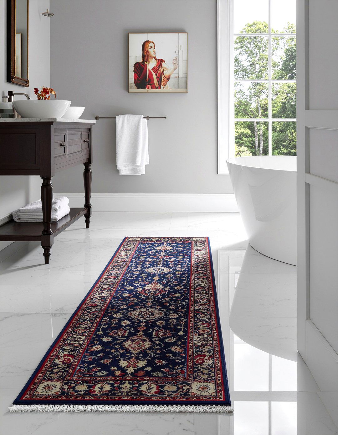 Traditional Oriental Bathroom Runner - 30 bathroom runner rug ideas