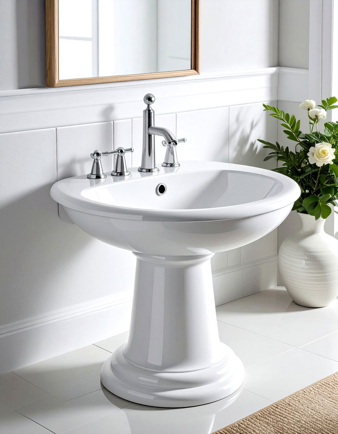 Traditional Porcelain Pedestal Sink - 30 pedestal sink ideas