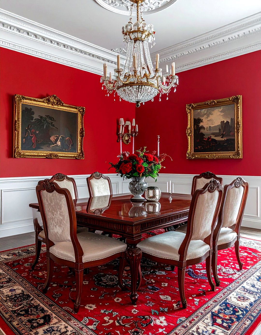 Traditional Red Dining Room - 30 red dining room ideas