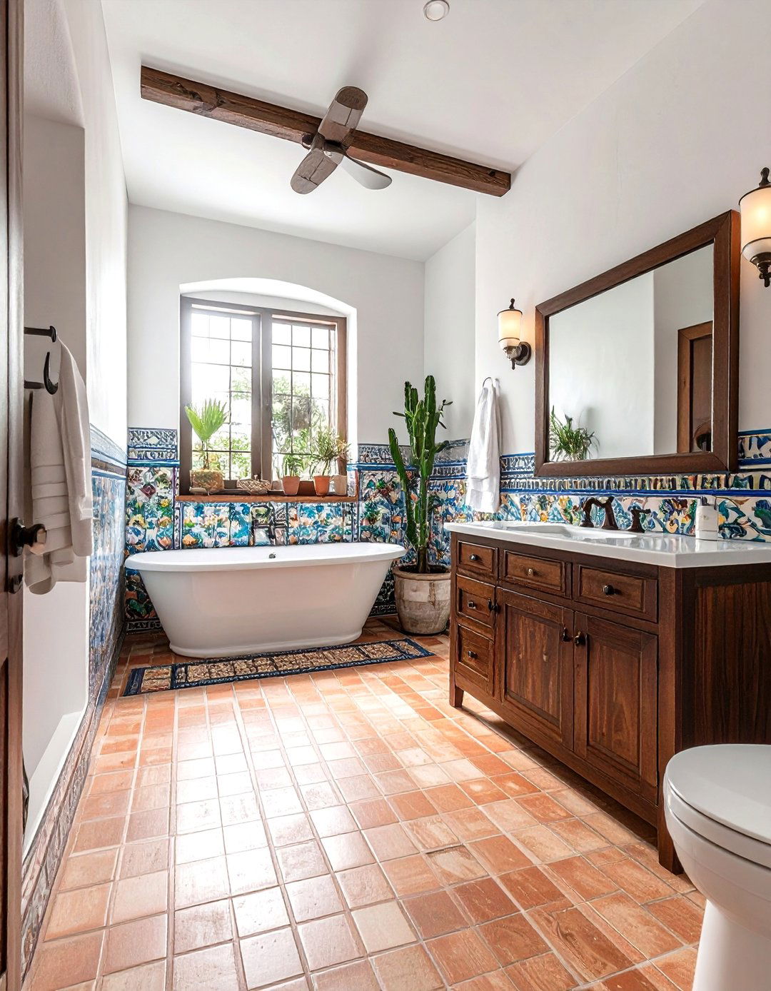 Traditional Spanish tile bathroom - 30 Spanish tile bathroom ideas