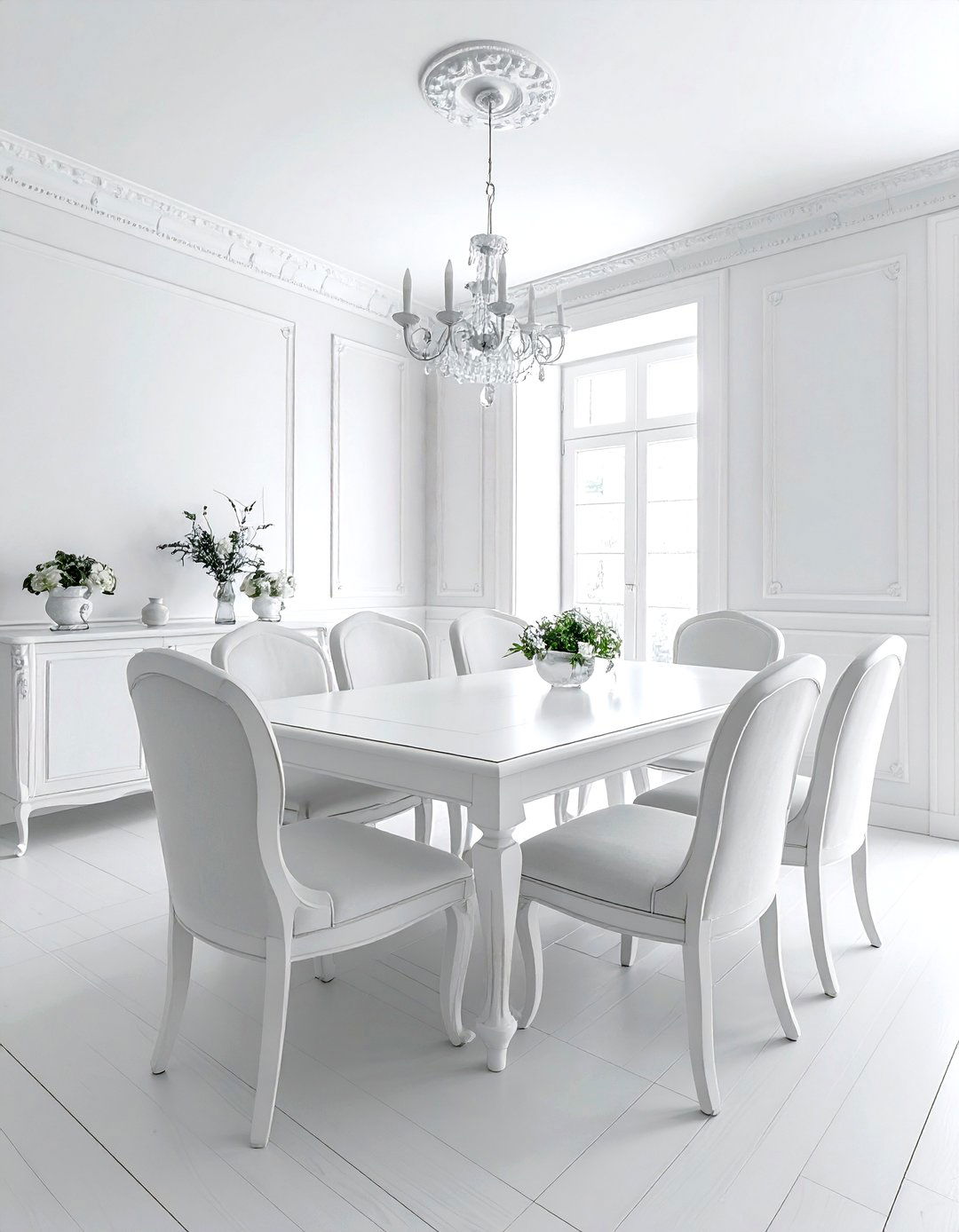 Traditional White Dining Room - 30 white dining room decor ideas