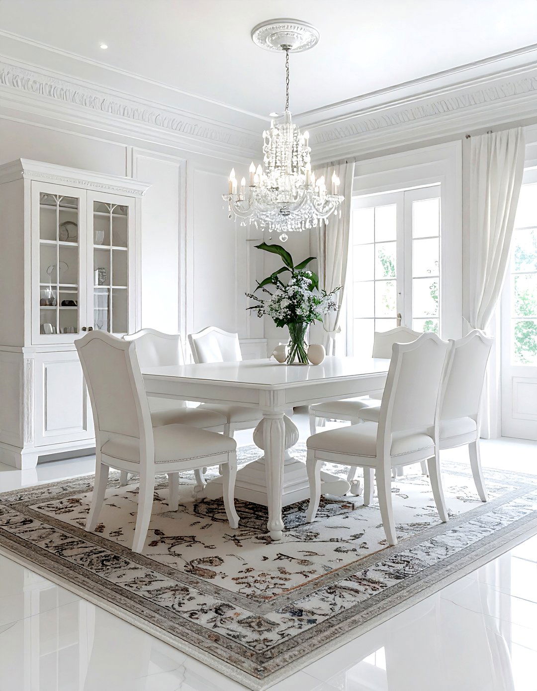 Traditional White Dining Room - 30 white dining room design ideas
