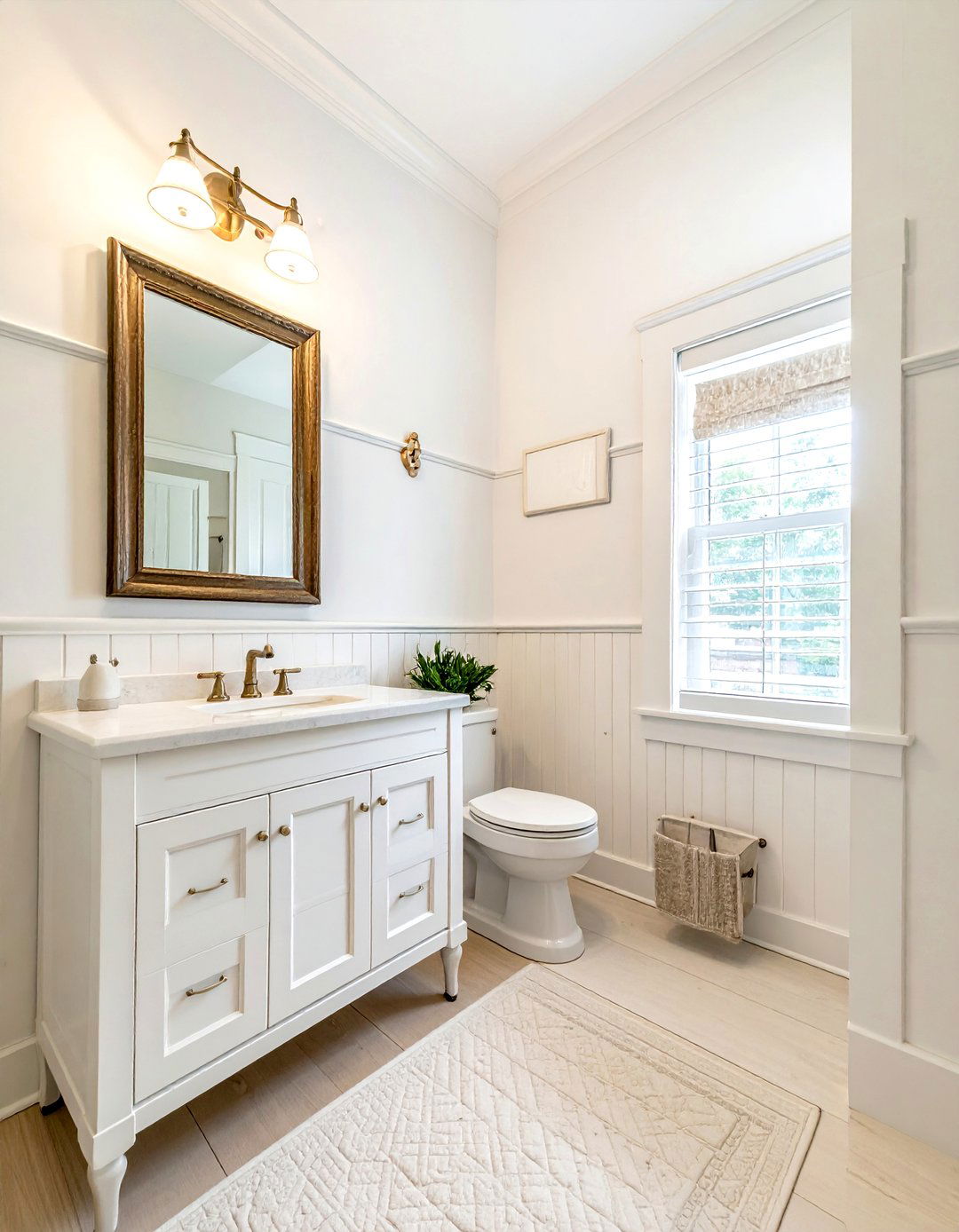 Traditional White Guest Bathroom - 30 white and white bathroom ideas