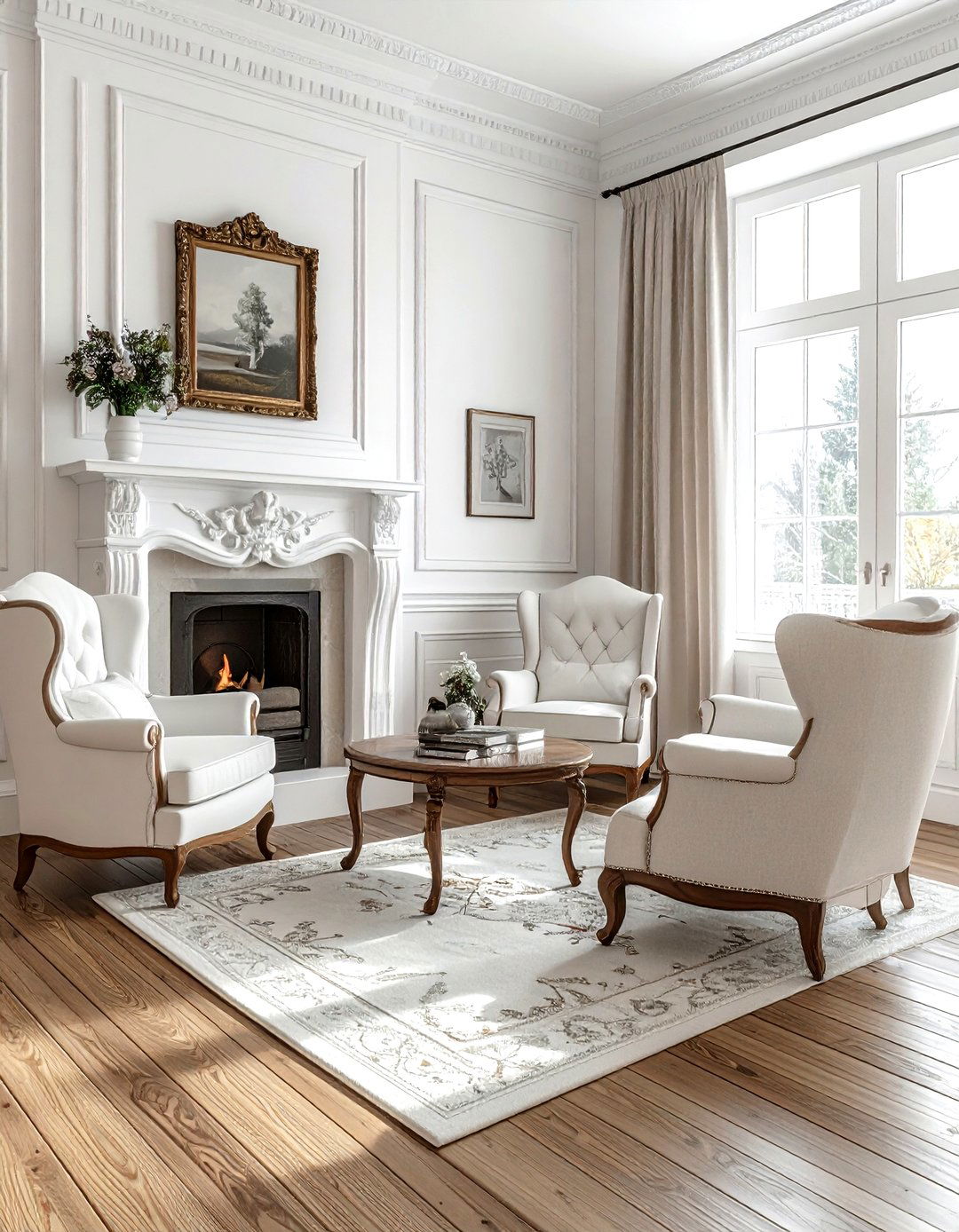 Traditional White Living Room - 30 white living room design ideas