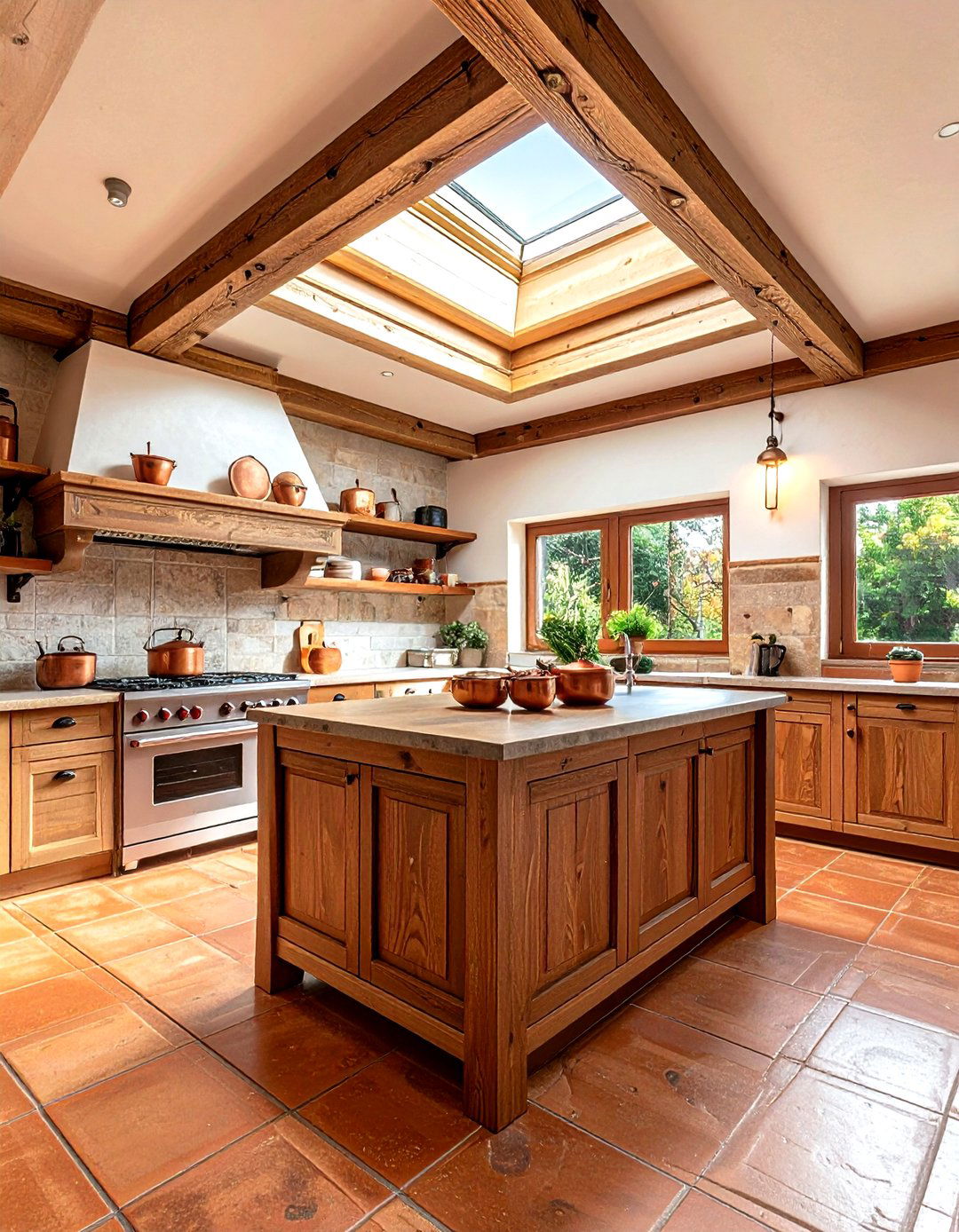 Traditional Wood Frame Skylight - 30 kitchen skylight ideas