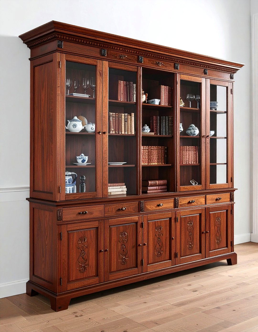 Traditional Wooden Hutch - 30 living room cabinet storage ideas