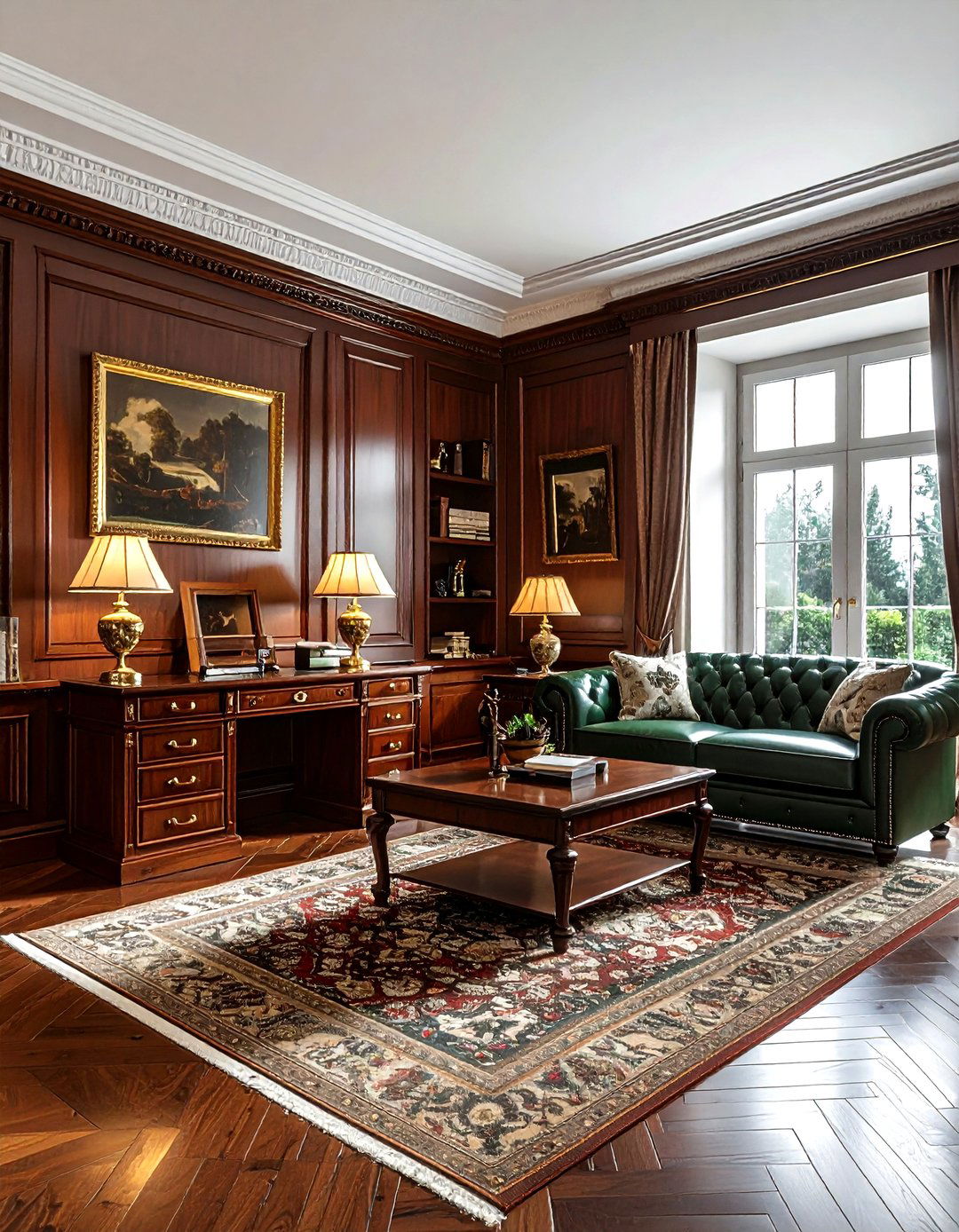 Traditional brown mahogany living room - 30 brown living room ideas