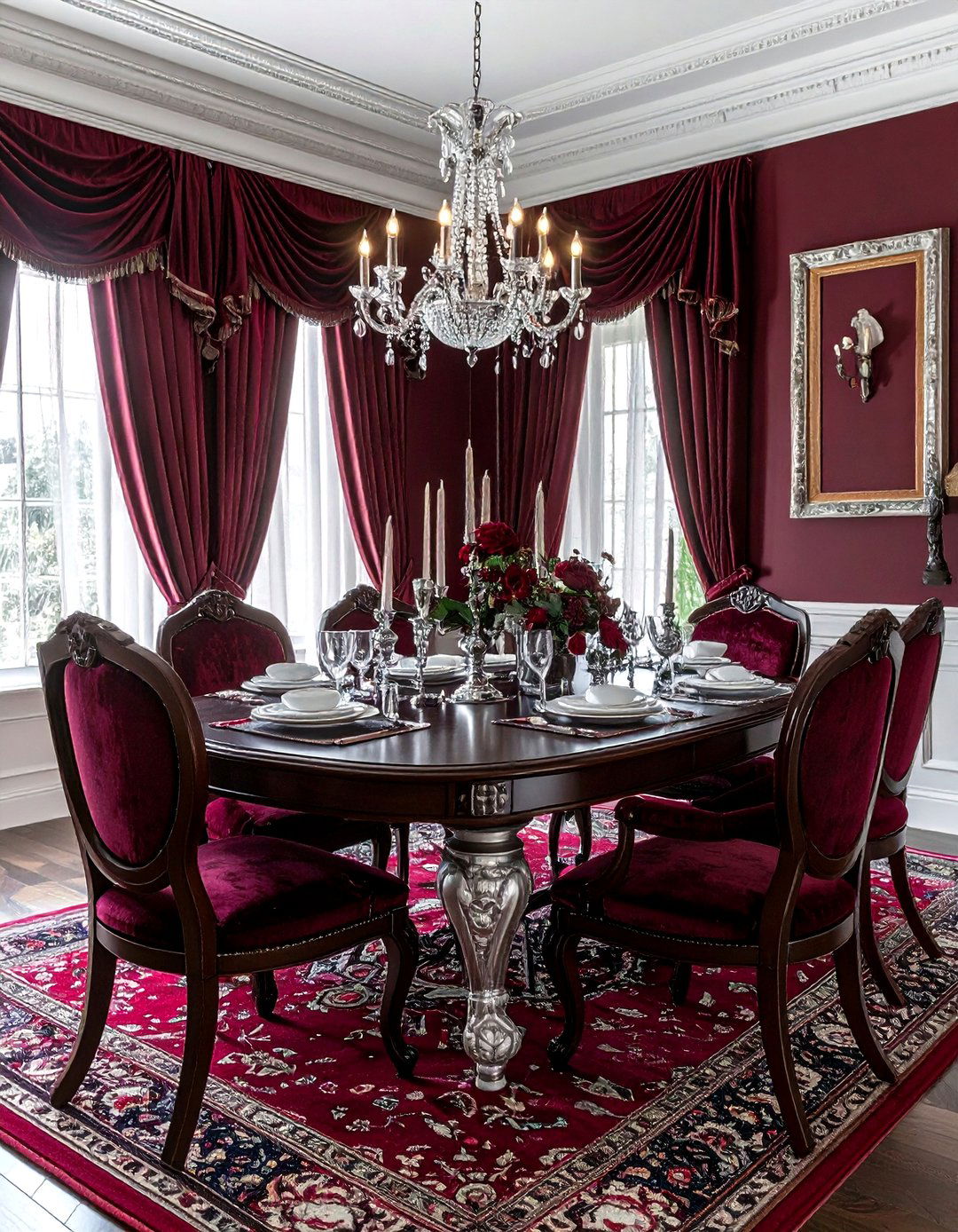 Traditional burgundy dining room - 30 burgundy dining room ideas