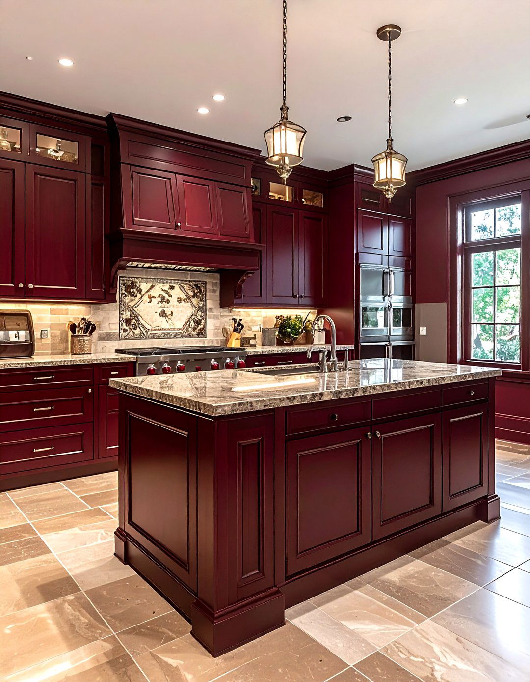 Traditional burgundy kitchen - 30 burgundy kitchen ideas