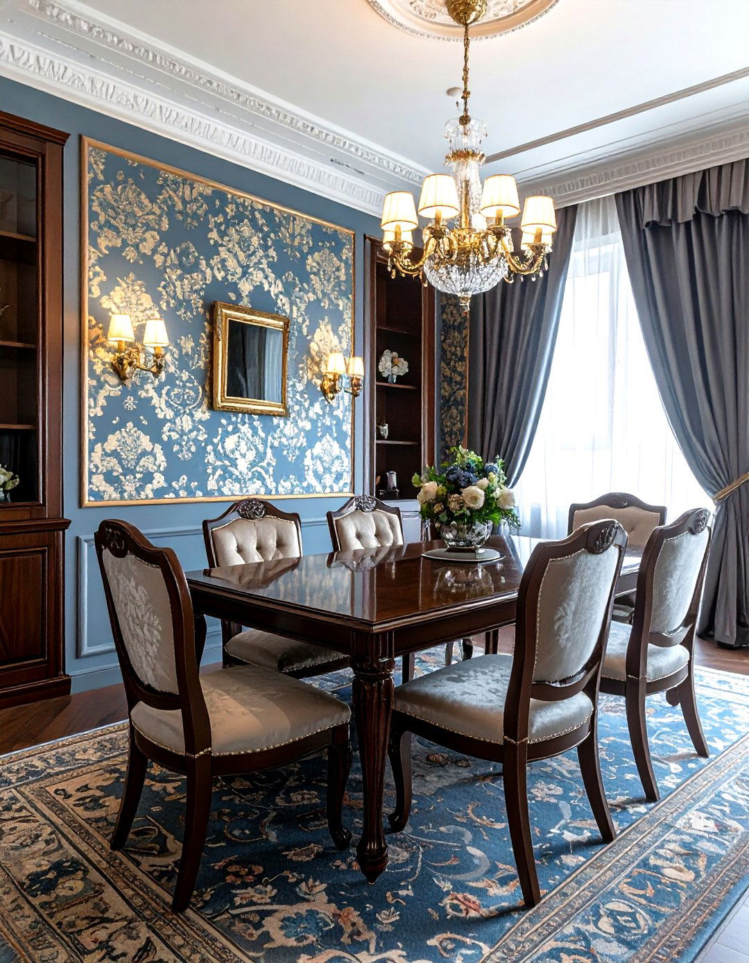 Traditional dining room wallpaper - 30 vintage dining room ideas