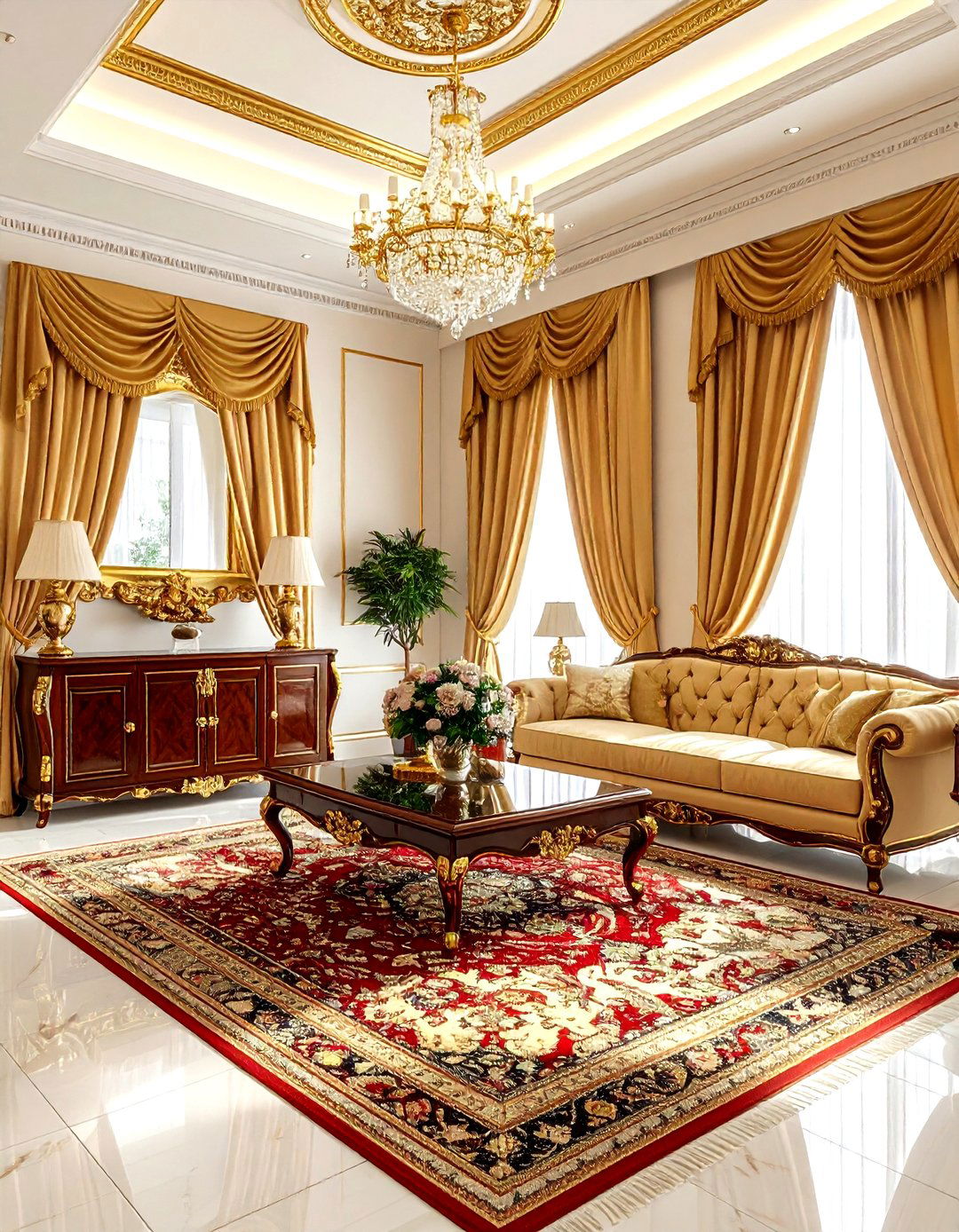 Traditional gold living room - 30 gold living room decor ideas
